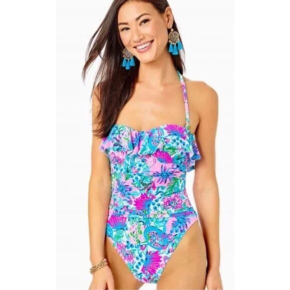 NWOT LILLY PULITZER Sz 6 RUBYANN SWIMSUIT *PARADISE PETALS*, $158 B14 - Picture 1 of 9